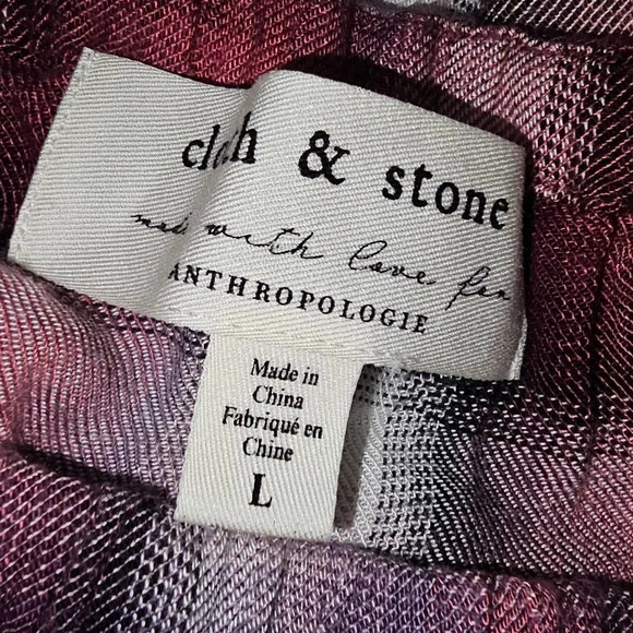 Cloth & Stone Womens Glacier‎ Plaid Blouse Large - Picture 4 of 5